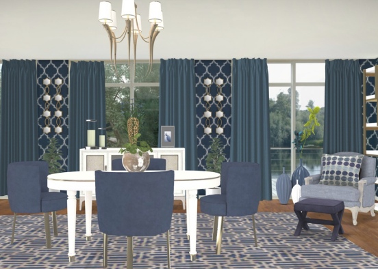 Blueberry Dinning Room Design Rendering