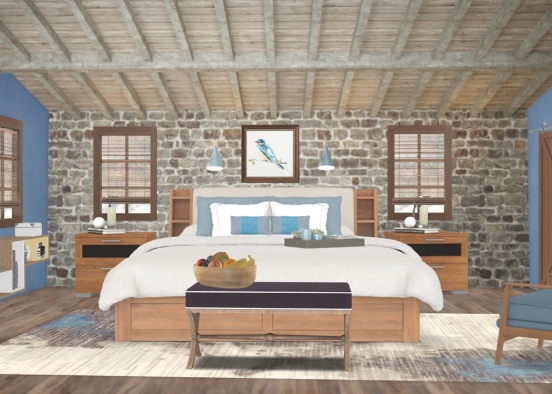 Bluebird Guest Bedroom Design Rendering