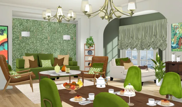 Living Room in green