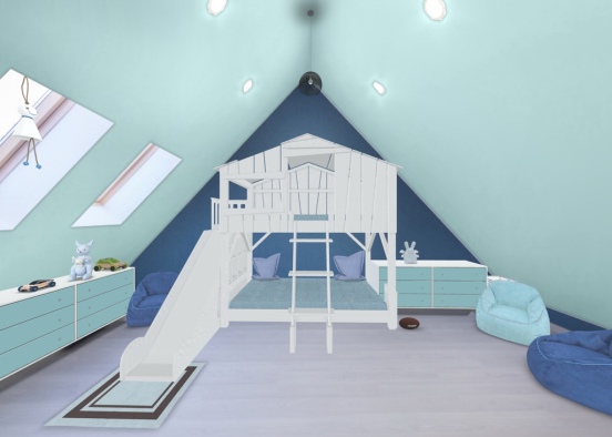kids bedroom playroom Design Rendering