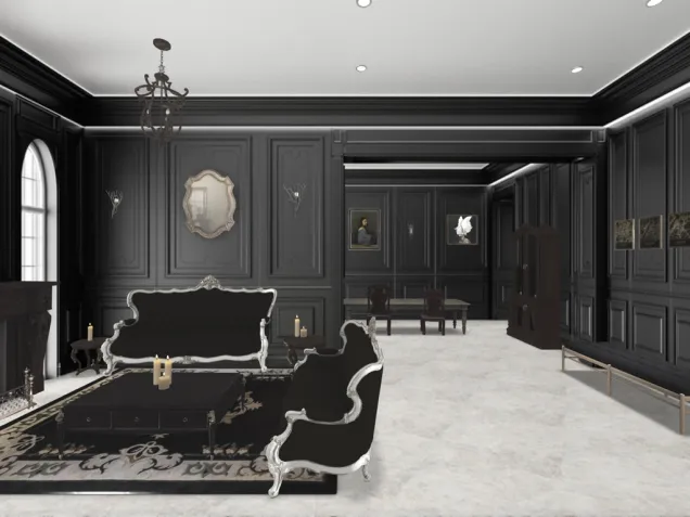 Goth Living and Dining Room