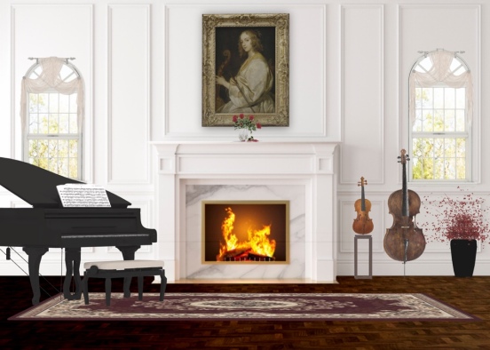 Classical Music Room Design Rendering