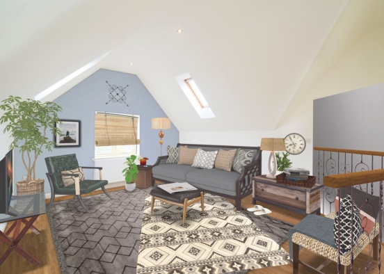 An attic lounge for lazy afternoons  Design Rendering