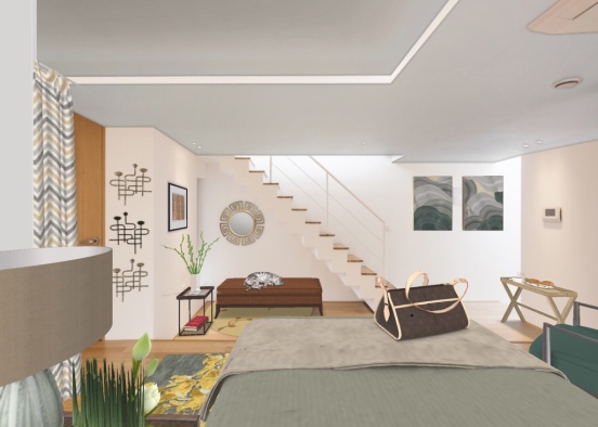 Come over (and down), the basement guest bedroom suite is finally finished. Design Rendering