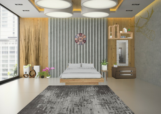 Simple bedroom  Design Rendering