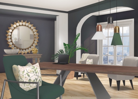 office black and green Design Rendering