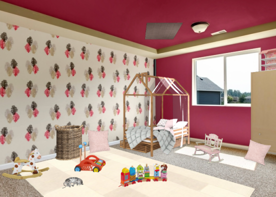 Redpink bedroom 💓 Design Rendering