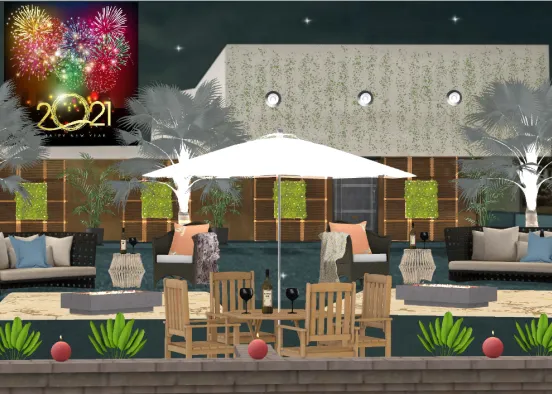 # New Year's Eve Floodlit Garden Визуализация дизайна