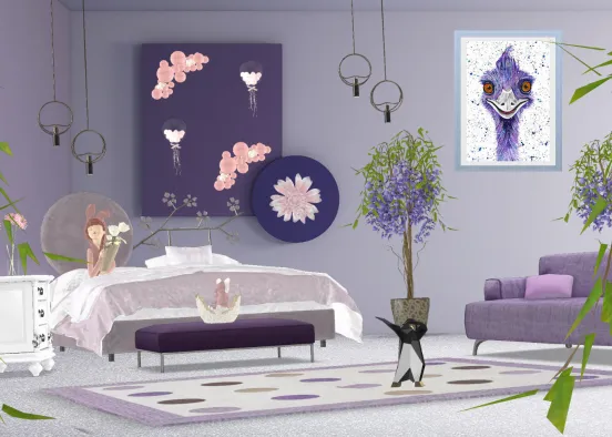 # Funky Ostrich Bedroom Визуализация дизайна