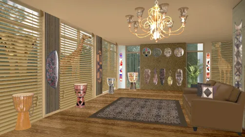 Sala de estar africana / African living room