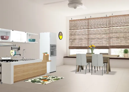 Same space, different roons : Sunny Kitchen Design Rendering
