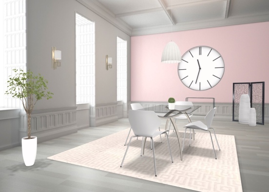 pink dining room Design Rendering