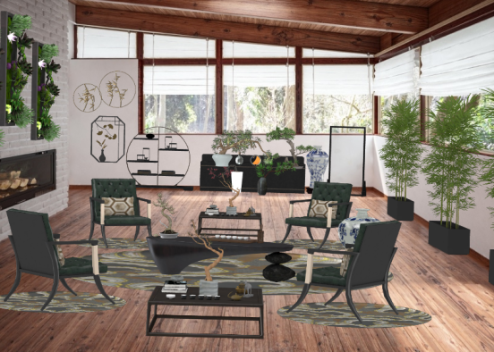 Zen living room Design Rendering