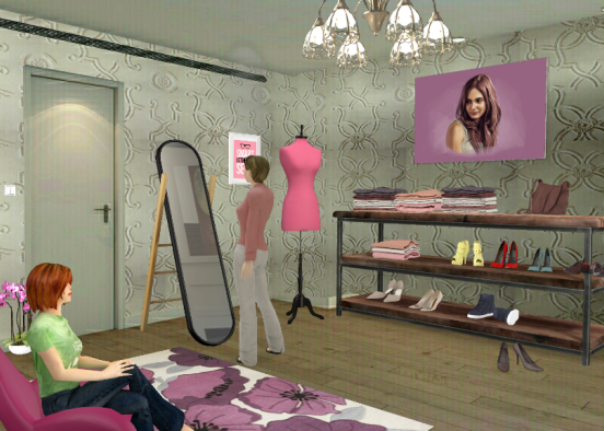 חנות בגדים Design Rendering