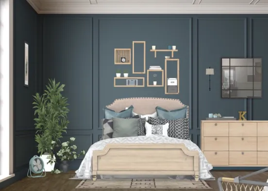 blue plant bedroom Design Rendering