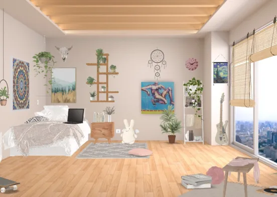 Aesthetic Bedroom Design Rendering
