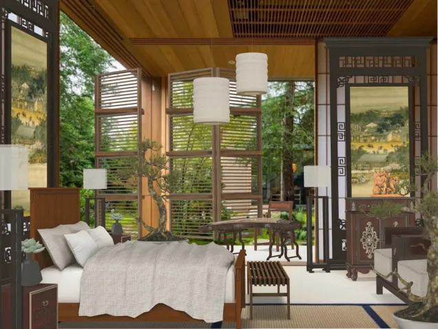 Oriental Bedroom in the lap of nature