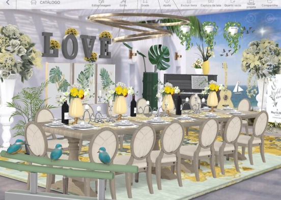 The Beach Wedding Reception  Design Rendering