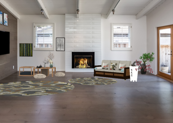 Cainise living room Design Rendering