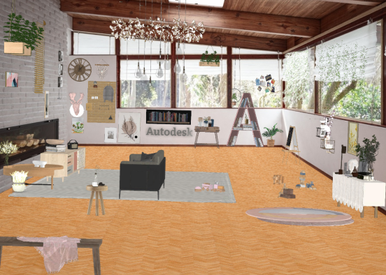 log living room ʕ ꈍᴥꈍʔ Design Rendering