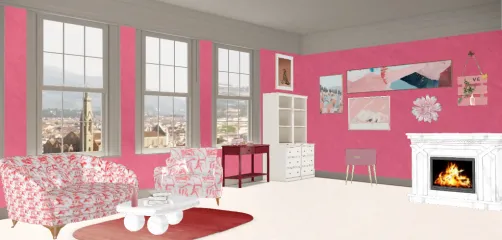 Гостиная розавая комната