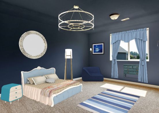 Soothing blue combination  Design Rendering