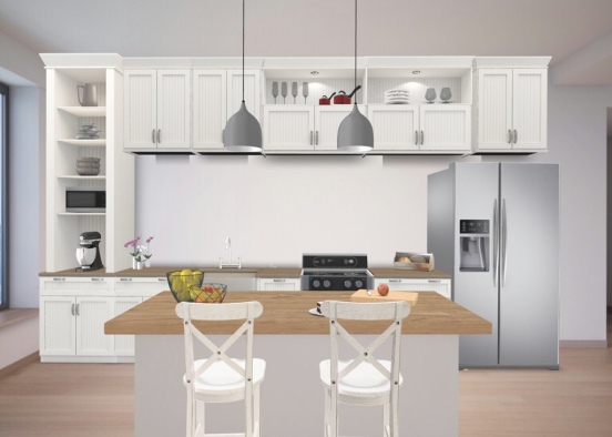 #6 — rustic kitchen with some modern furniture  Design Rendering