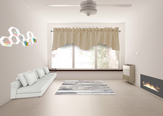 sala de estar simples  Design Rendering