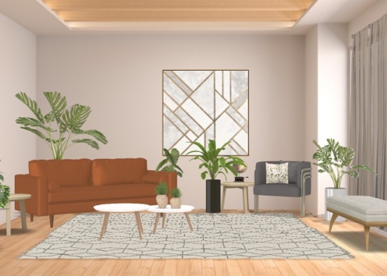 plant themed living room  Design Rendering