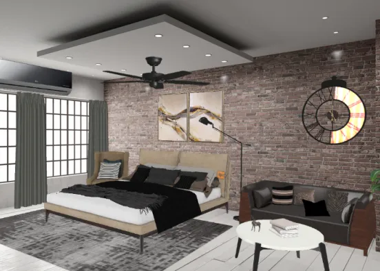 urban bedroom Design Rendering