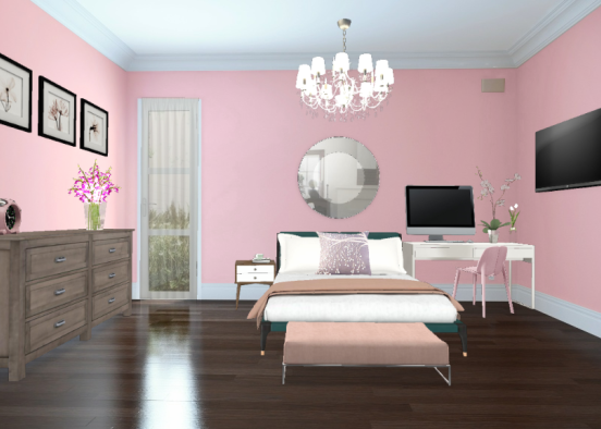 Girly Room Design Rendering