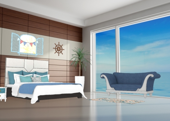 Mediterranean Style Bedroom Design Rendering