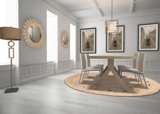 pretty dining room with great  Design Rendering