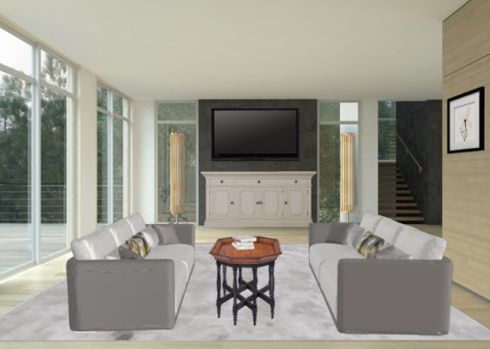LIVING ROOM DESIGN BY NB Design Rendering