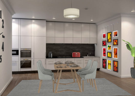 Kitchen and dining room by NB Design Rendering
