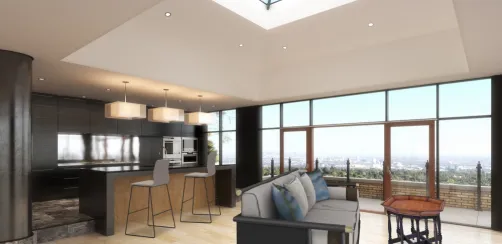Living room & kitchen