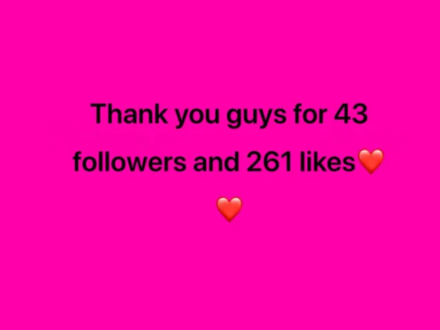 43 followers and 263 likes!!