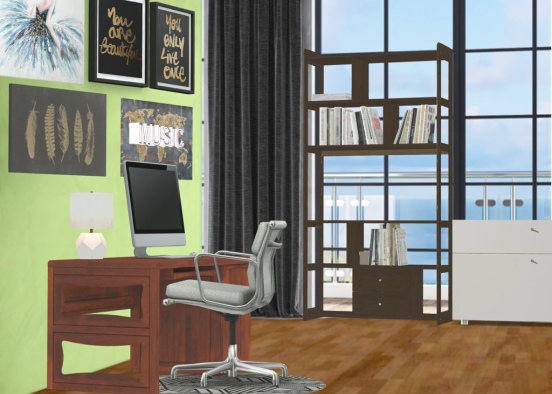 Cute office for dad💕 Design Rendering
