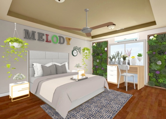 Morden room with lots and lots of plants for melody🌹 Design Rendering