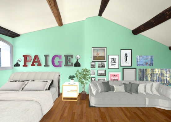 Morden teen room with a picture wall for Paige 🌿 Design Rendering