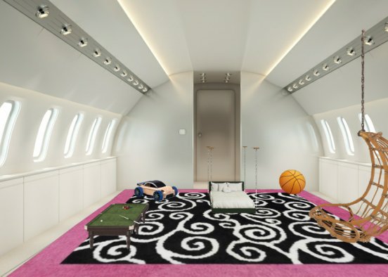 Une salle de jeux dans un avion cool nan Design Rendering