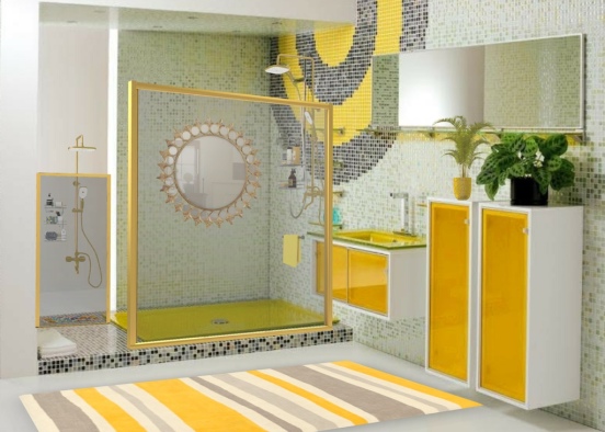 yellow bathroom 🛁  Design Rendering