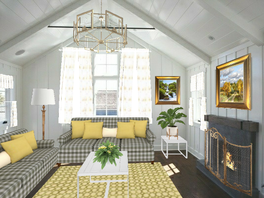 My Little Country FH Living Room Design Rendering