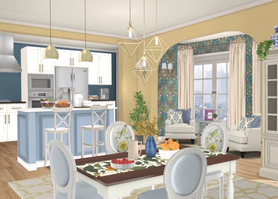 Sunny and Charming Apartment Design Rendering