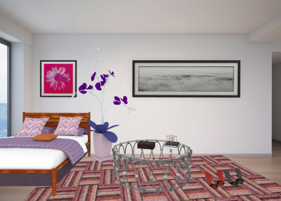 Purple bed Design Rendering