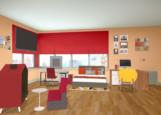 habitacion roja  Design Rendering