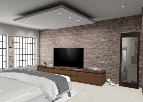 Industrial comfy bedroom  Design Rendering