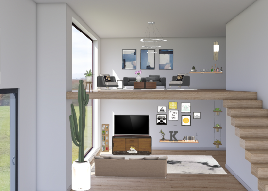 Two espaces living room ❤ Design Rendering