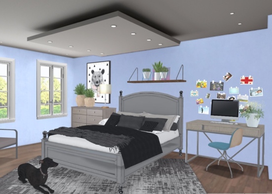 College Bedroom Design Rendering