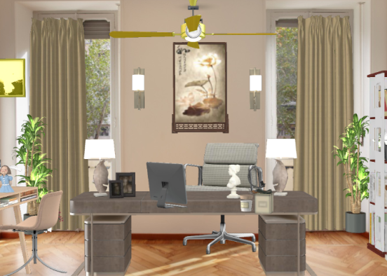 Personal office room Design Rendering